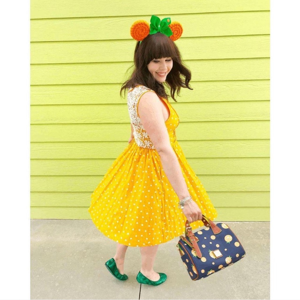 Anthropologie Moulinette soeurs /polka dot/ cotton dress/ marigold size 2